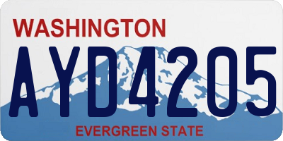 WA license plate AYD4205