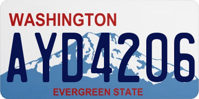 WA license plate AYD4206