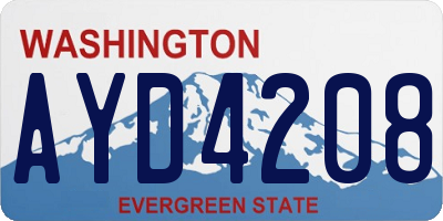WA license plate AYD4208