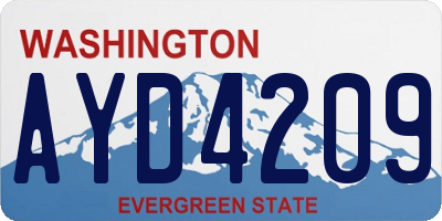 WA license plate AYD4209