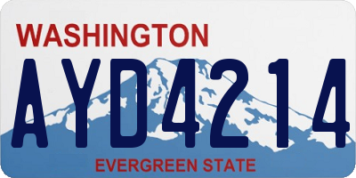 WA license plate AYD4214