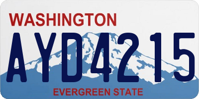 WA license plate AYD4215