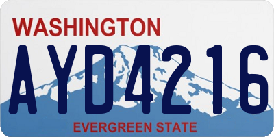 WA license plate AYD4216