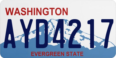 WA license plate AYD4217