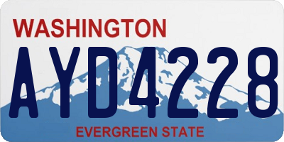 WA license plate AYD4228