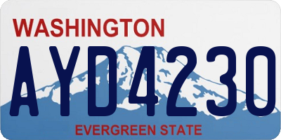 WA license plate AYD4230
