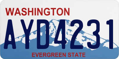 WA license plate AYD4231