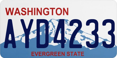 WA license plate AYD4233