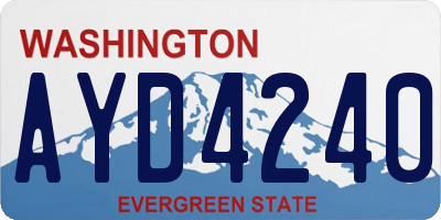 WA license plate AYD4240