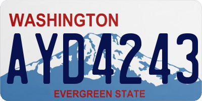 WA license plate AYD4243