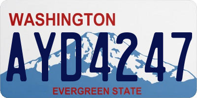 WA license plate AYD4247