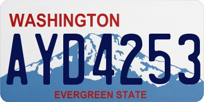 WA license plate AYD4253