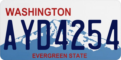 WA license plate AYD4254