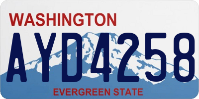WA license plate AYD4258