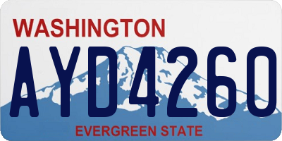 WA license plate AYD4260