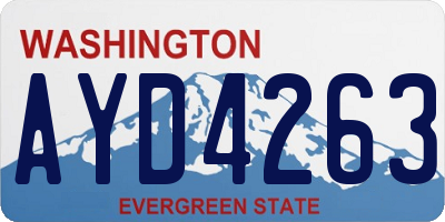 WA license plate AYD4263