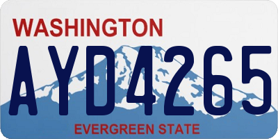 WA license plate AYD4265