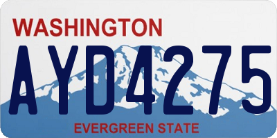 WA license plate AYD4275