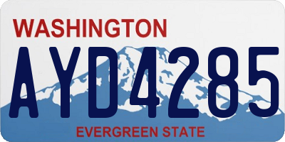 WA license plate AYD4285