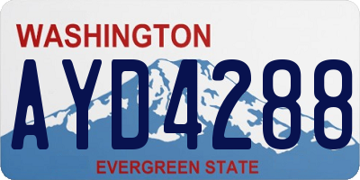 WA license plate AYD4288