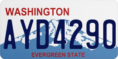 WA license plate AYD4290