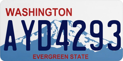 WA license plate AYD4293