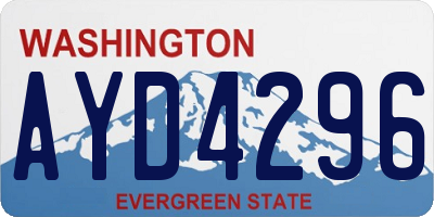WA license plate AYD4296