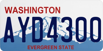WA license plate AYD4300