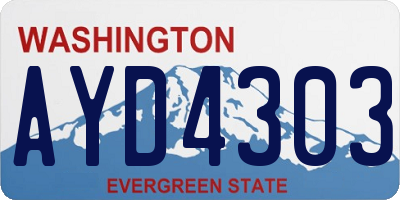 WA license plate AYD4303