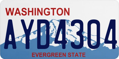 WA license plate AYD4304
