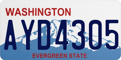 WA license plate AYD4305