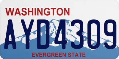 WA license plate AYD4309