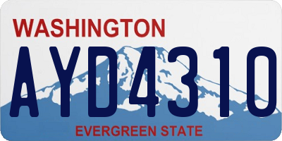 WA license plate AYD4310