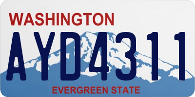 WA license plate AYD4311