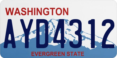 WA license plate AYD4312