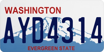 WA license plate AYD4314