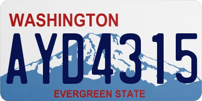 WA license plate AYD4315