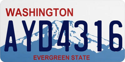 WA license plate AYD4316