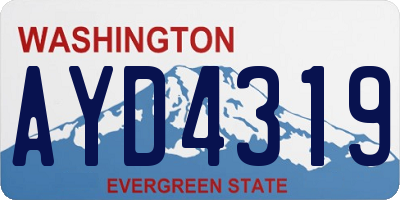 WA license plate AYD4319