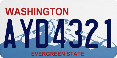 WA license plate AYD4321