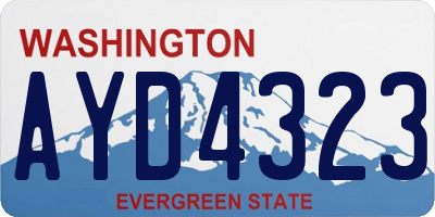 WA license plate AYD4323