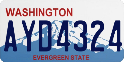 WA license plate AYD4324