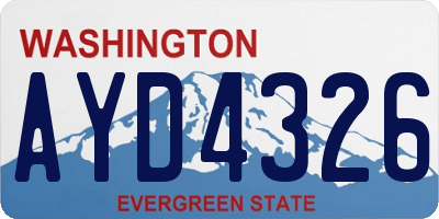 WA license plate AYD4326