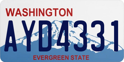 WA license plate AYD4331