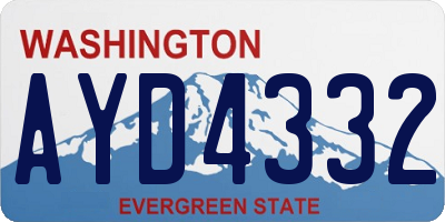 WA license plate AYD4332