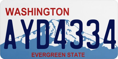 WA license plate AYD4334