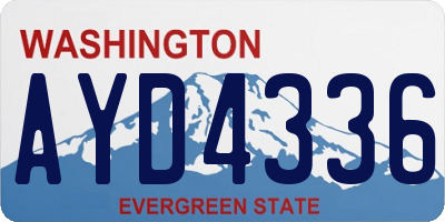 WA license plate AYD4336