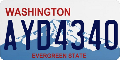 WA license plate AYD4340