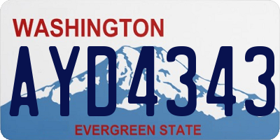 WA license plate AYD4343