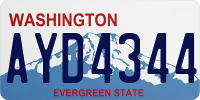 WA license plate AYD4344